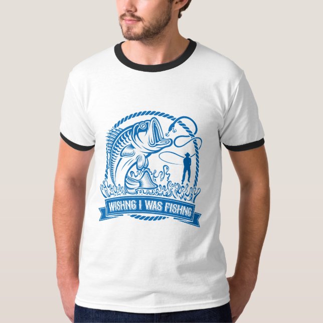 Camiseta Queria Que Eu Estivesse Pescando (Frente)