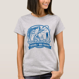 Camiseta Queria Que Eu Estivesse Pescando