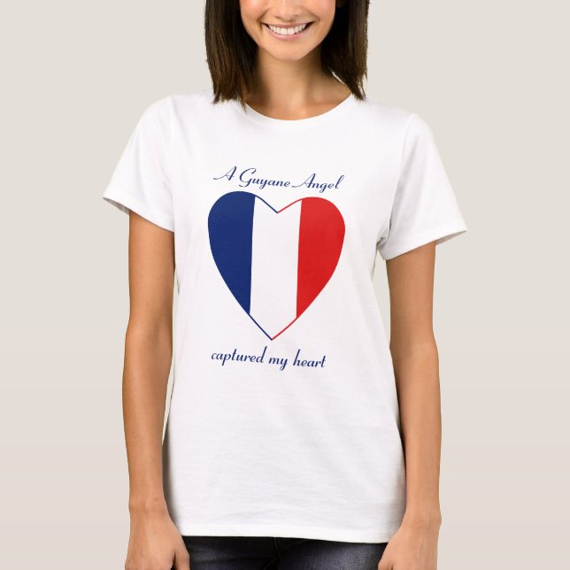 Camiseta Querida da Bandeira da Guiana Francesa (Frente)