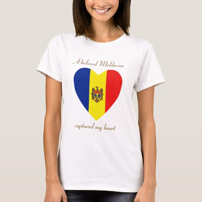 Camiseta Querida da Bandeira da Moldávia (Frente)