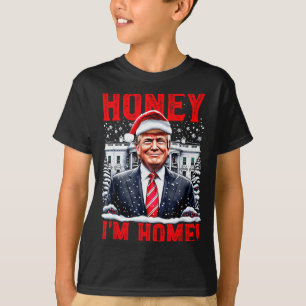 Camiseta Querida, Estou em Casa! Piadas de Natal Trump