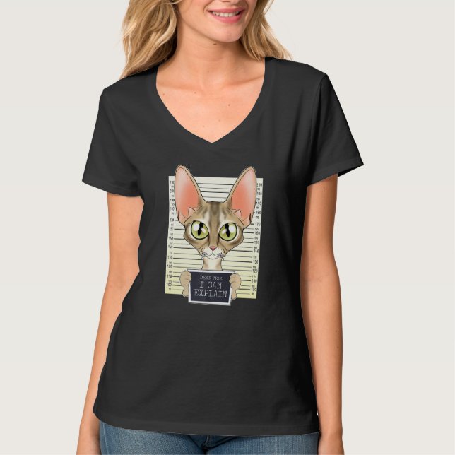 Camiseta Querida Mãe Posso Explicar Que Devon Rex Cat Mãe I (Frente)