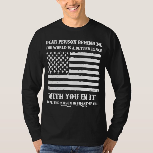 Camiseta Querida Pessoa Atrás de mim manga longa (Frente)