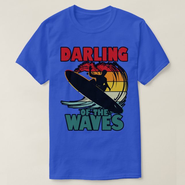 Camiseta Querido Das Ondas Legal De Surfe De Verão, Retro V (Frente do Design)