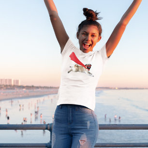 Camiseta Querido Engraçado Super Biscoito Pug Mascarado