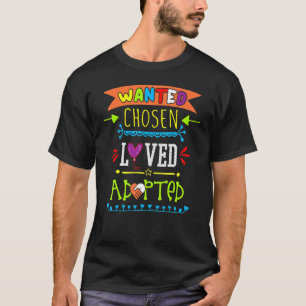 Camiseta Querido Escolhido Amado Adotado Dia de Adoção Pegu