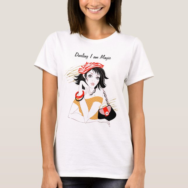 Camiseta Querido eu sou Citação de Atitude Mágica (Frente)