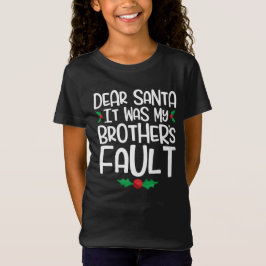 Camiseta Querido Papai Noel A Culpa é do Meu Irmão