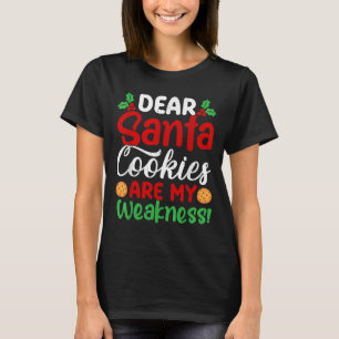Camiseta Querido Papai Noel Biscoitos São Minha Fraqueza! N