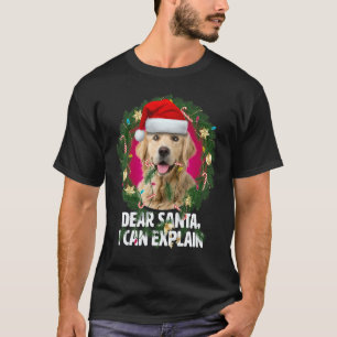 Camiseta Querido Papai Noel Cachorro Golden Retriever Bonit