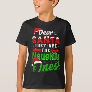 Camiseta Querido Papai Noel Eles São Os Travessos Engraçado
