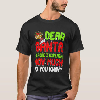 Camiseta Querido Papai Noel Eu Posso Explicar Pijama Para