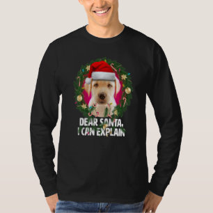 Camiseta Querido Papai Noel Labrador Amarelo Bonito Travess