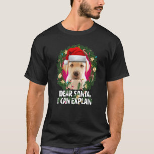 Camiseta Querido Papai Noel Labrador Amarelo Bonito Travess