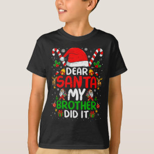 Camiseta Querido Papai Noel Meu Irmão Fez Isso Funny Christ
