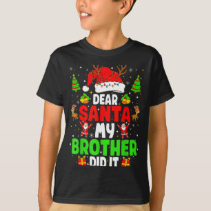 Camiseta Querido Papai Noel Meu Irmão Fez Isso Funny Christ