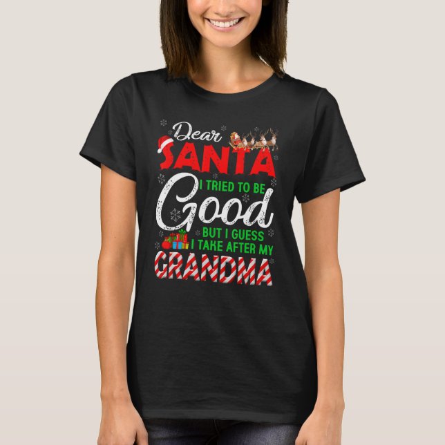 Camiseta Querido Papai Noel, tentei ser bom, mas eu pego de (Frente)