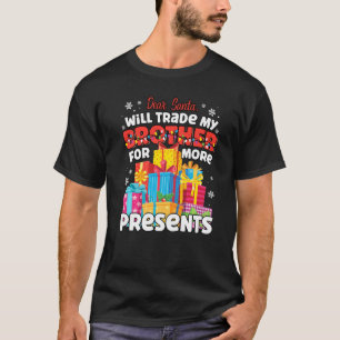Camiseta Querido Papai Noel Troca Irmão Gêmeo Natalino