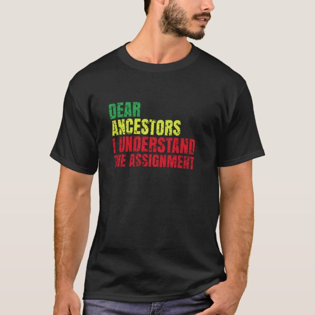Camiseta Queridos Ancestrais Eu Entendo A Tarefa (Frente)