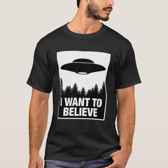 Camiseta QUERO ACREDITAR em homens e mulheres (Frente)