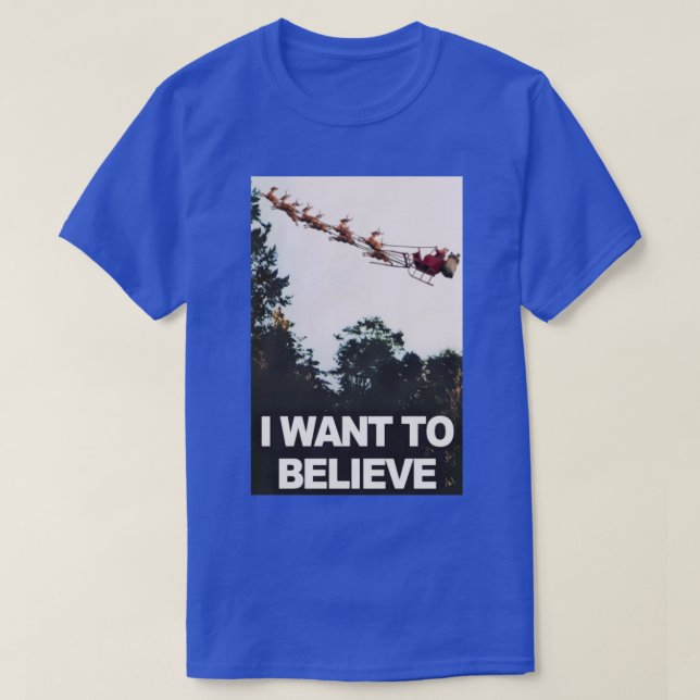 Camiseta Quero acreditar em Papai Noel (Frente do Design)