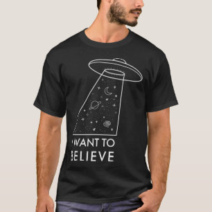 Camiseta Quero Acreditar Na Alienígena Estética Com Univers