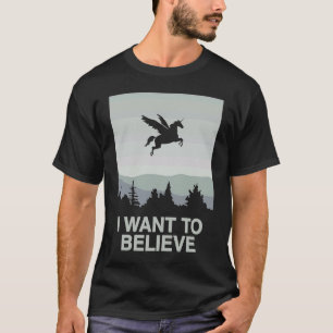 Camiseta Quero Acreditar No Unicórnio Pegasus Unicorn Poste