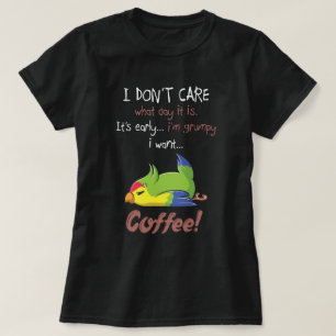Camiseta Quero café e papagaio
