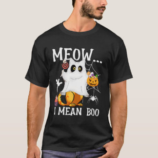 Camiseta Quero Dizer Boo Cat Halloween
