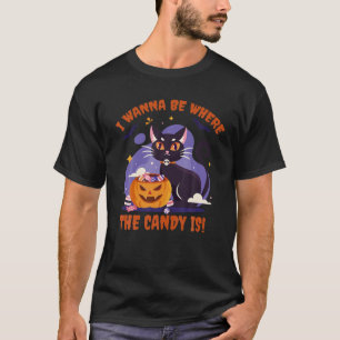 Camiseta Quero Estar Onde Está O Docinho! Funny Black Kawai