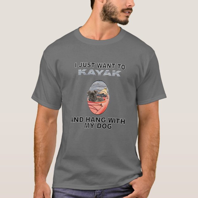 Camiseta Quero Kayak Hang W Dog Affenpinscher (Frente)