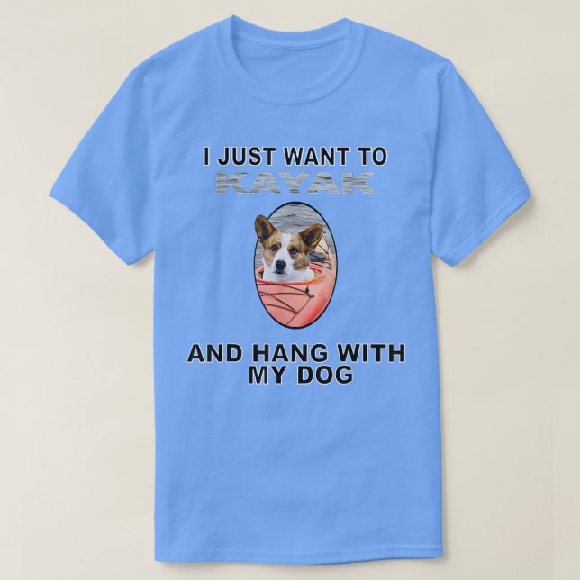 Camiseta Quero Kayak Hang W Dog Cardigan Welsh Corgi (Frente do Design)