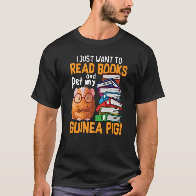 Camiseta Quero Ler Livros Guineenses Pigs Guiné Pig Book (Frente)