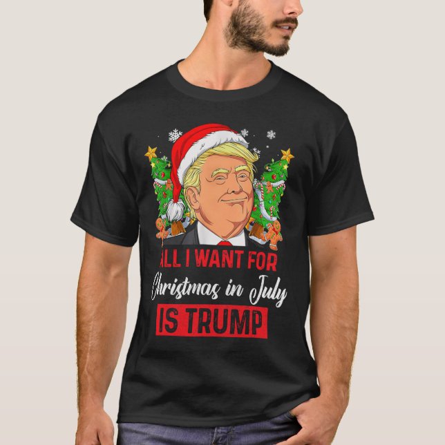 Camiseta Quero O Natal Em Julho É Papais noeis Engraçados (Frente)