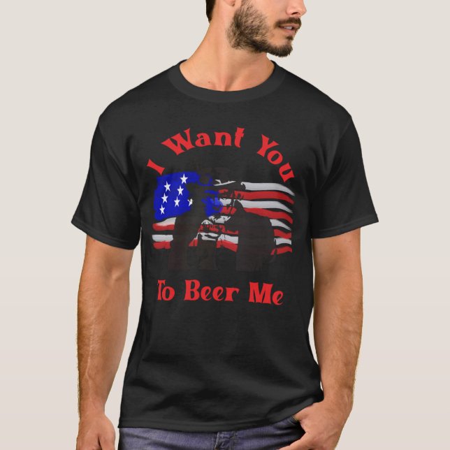 Camiseta Quero Que Me Beba 4 De Julho Tio Sam (Frente)