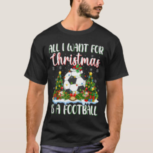 Camiseta Quero Que O Natal Seja Uma Luz De Árvore De Futebo