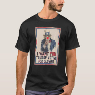 Camiseta Quero Que Pare De Votar Por Palhaços Tio Sam Po