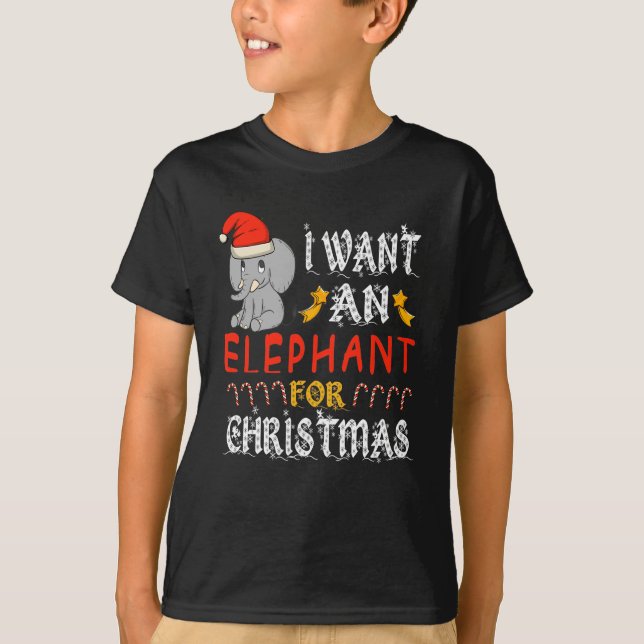 Camiseta Quero Um Elefante Para O Elefante Natal (Frente)