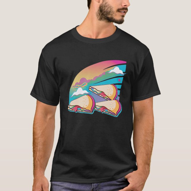 Camiseta Quesadillas Vaporwave - Aestético Retrowave (Frente)