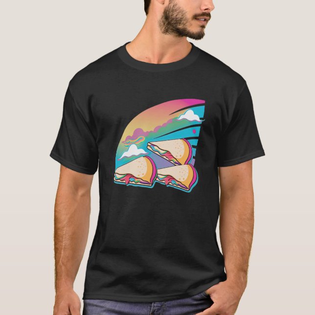 Camiseta Quesadillas Vaporwave - Aestético Retrowave (Frente)