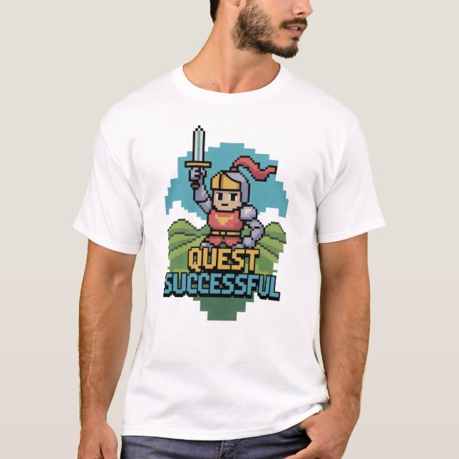 Camiseta Quest Successful 8 Bit Motivation  (Frente)
