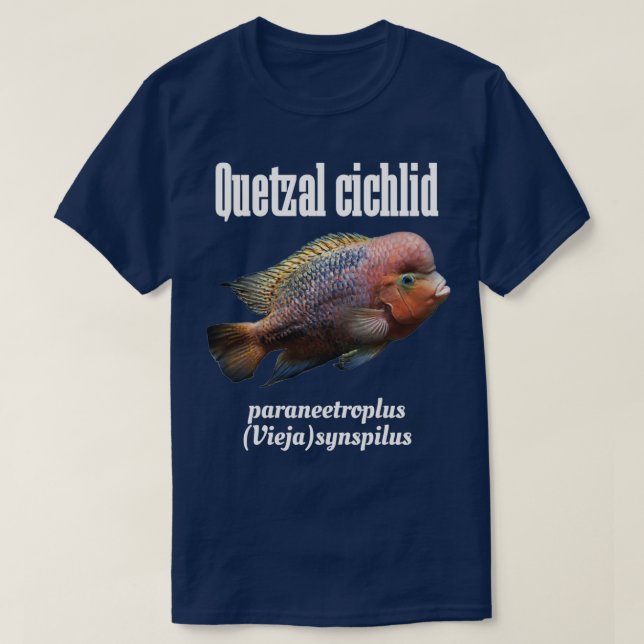 Camiseta Quetzal ou cichlide vermelho (Frente do Design)