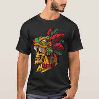 Camiseta Quetzalcoatl Aztec Crânio Maia Antigo Inca Toltec