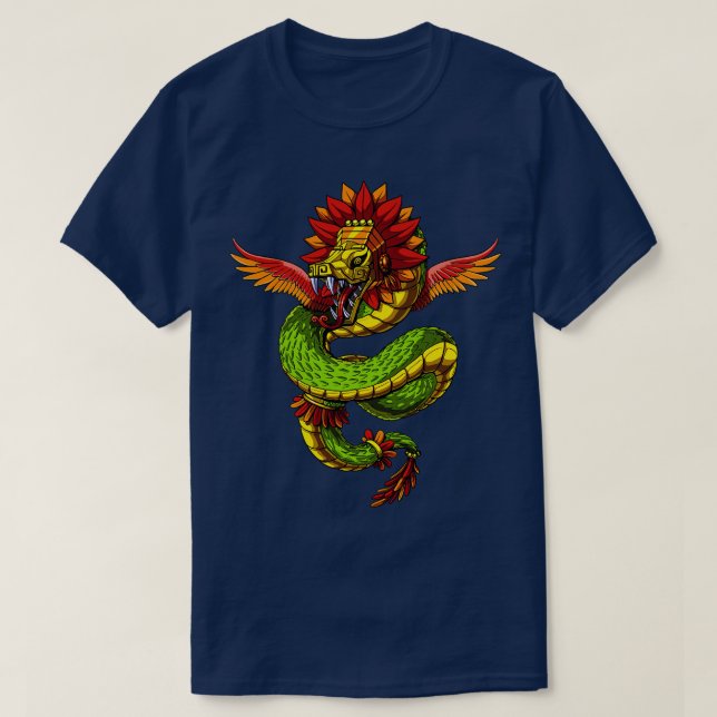 Camiseta Quetzalcoatl Aztec Deus (Frente do Design)