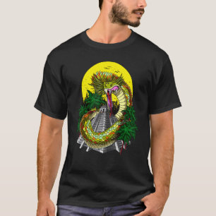 Camiseta Quetzalcoatl Aztec Deus Antigo Mito das Pirâmides