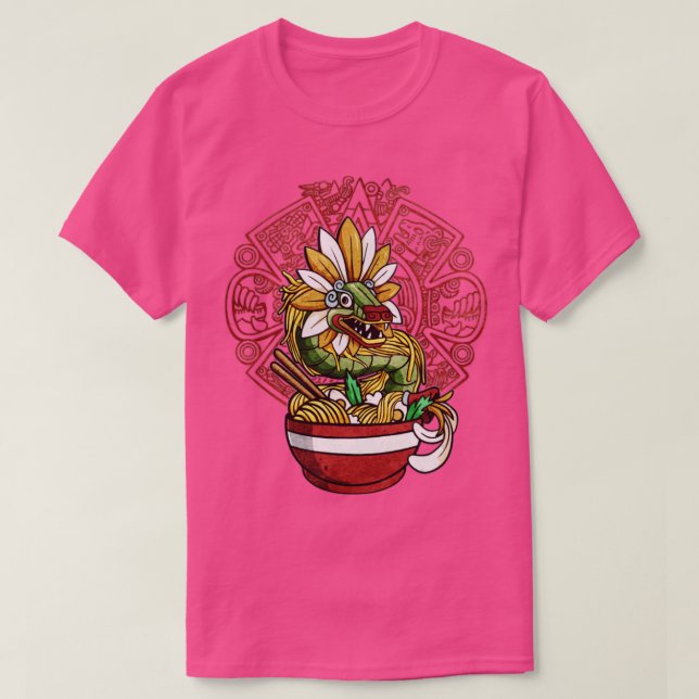 Camiseta Quetzalcoatl Aztec Serpente Mayan Ramen Noodles To (Frente do Design)