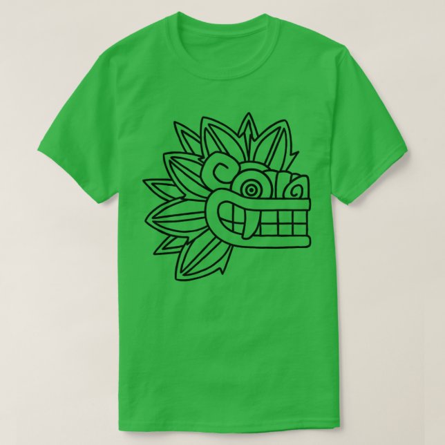 Camiseta Quetzalcoatl Aztec Serpentes Com Penas Mayanas Tol (Frente do Design)