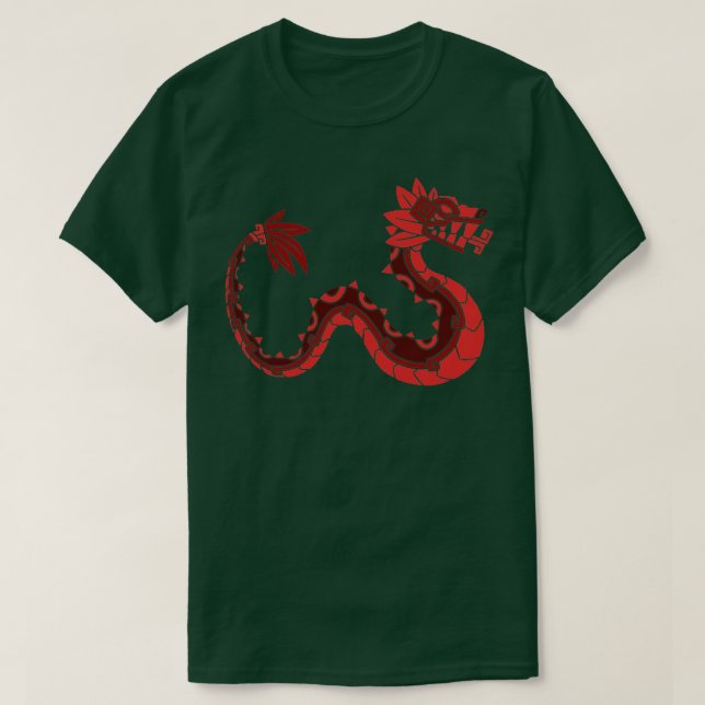 Camiseta Quetzalcoatl Aztec Serpentes Com Penas Mayanas Tol (Frente do Design)
