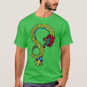 Camiseta Quetzalcoatl Aztec Serpentes Com Penas Mayanas Tol