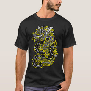 Camiseta Quetzalcoatl Huichol Açúcar Crânio Calavera Hallow